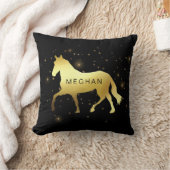 金ゴールド馬の星モノグラム クッション (ブランケット)