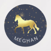 金ゴールド馬の星モノグラム ラベル (デザイン1)