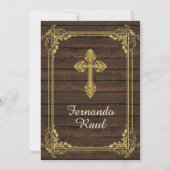 金ゴールド馬バプテスマ第一誕生日メキシコ 招待状 (裏面)