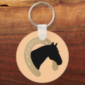 金ゴールド馬蹄型キーチェーン キーホルダー (正面)