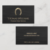 金ゴールド馬蹄馬フェリアサービス 名刺 (正面/裏面)