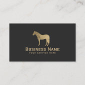 金ゴールド馬馬乗馬ウマ科の 名刺 (正面)