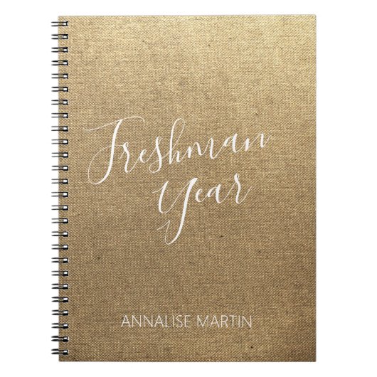 金ゴールド高校1年生の年名帳 ノートブック (正面)