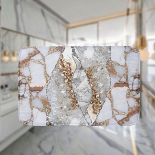 金ゴールド高級エレガント液体テクスチャ バスマット