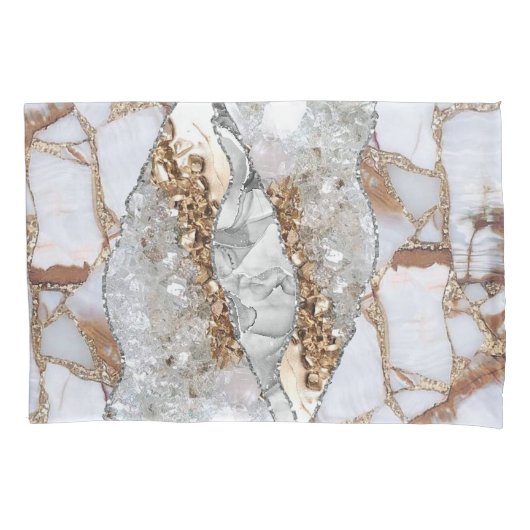 金ゴールド高級エレガント液体テクスチャ 枕カバー (正面)