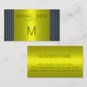 金ゴールド高級ステンレスメタルモノグラム 名刺 (正面/裏面)