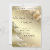 金ゴールド高級バ企業のルーンクリスマスパーティー 招待状 (正面)