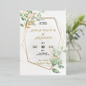 金ゴールド高級結婚式招待状 箔招待状 (立ち正面)