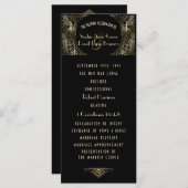 金ゴールド魅力的アールデコピーコック結婚式 プログラム (正面/裏面)