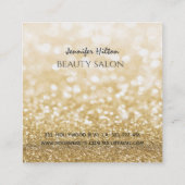 金ゴールド魅力的ダイヤモンドの輝くキラキラしたメイクアップ目 スクエア名刺 (裏面)