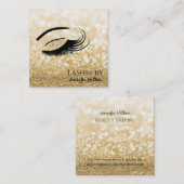 金ゴールド魅力的ダイヤモンドの輝くキラキラしたメイクアップ目 スクエア名刺 (正面/裏面)