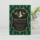金ゴールド魔女とハロウィーンダマスク21歳の誕生日 招待状 (スタンド正面)