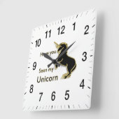 金ゴールド魔法の妖獣 スクエア壁時計 (傾斜)