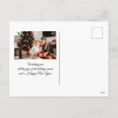 金ゴールド魔法の雪の森ユニコーン自然 シーズンポストカード (裏面)