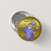 金ゴールド魔法魔術師の魔術師パープルウィザード 缶バッジ (正面&裏面)