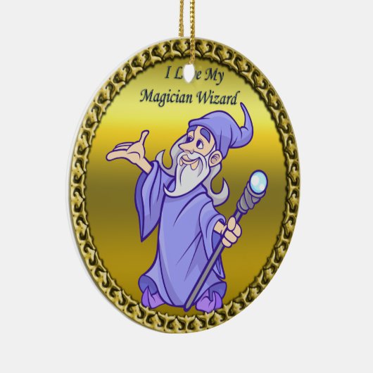金ゴールド魔法魔術師魔術師紫の魔法使い セラミックオーナメント (右)