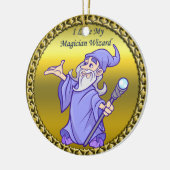 金ゴールド魔法魔術師魔術師紫の魔法使い セラミックオーナメント (左)