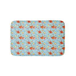 金ゴールド魚と石鹸の泡 バスマット