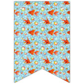 金ゴールド魚と石鹸の泡 バンティングフラッグ (第1の旗)