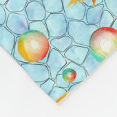 金ゴールド魚と石鹸の泡。 フリースブランケット (角)