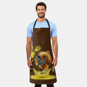 金ゴールド魚のエプロン エプロン (着用した状態)