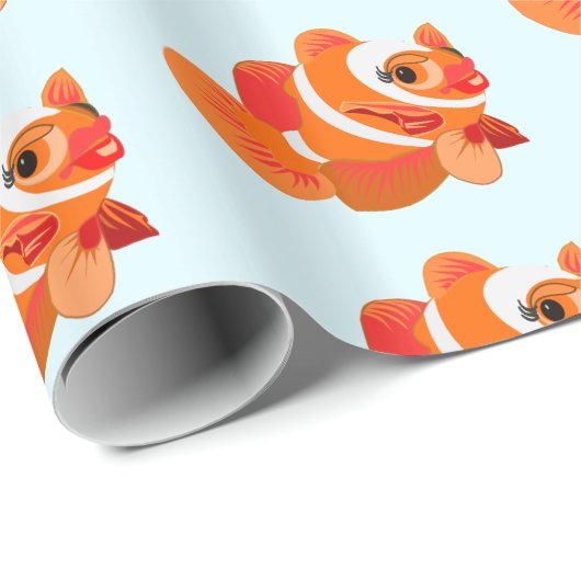 金ゴールド魚の包装紙 – カスタマイズ可能 ラッピングペーパー (ロールコーナー)