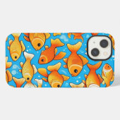 金ゴールド魚の群れが楽しい iPhoneケース (裏面横)
