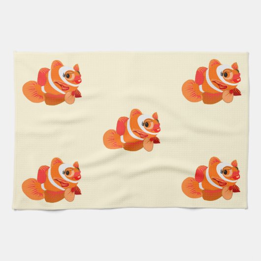 金ゴールド魚キッチンタオル キッチンタオル (横)