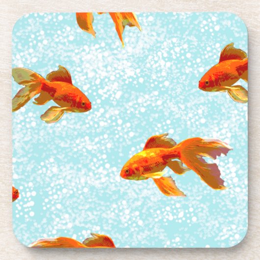 金ゴールド魚 コースター (正面)