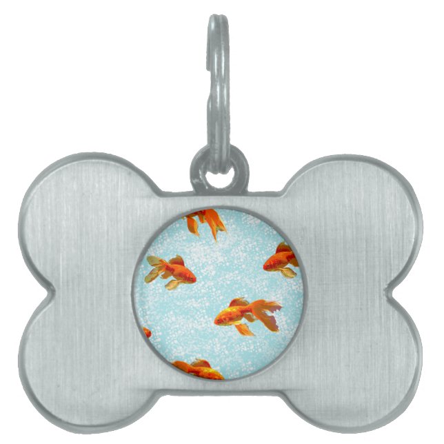 金ゴールド魚 ペットネームタグ (正面)