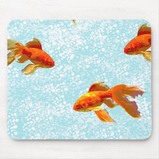 金ゴールド魚 マウスパッド (正面)