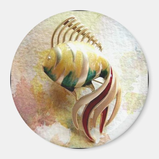 金ゴールド魚 マグネット (正面)