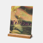 金ゴールド鮮やかパーティーウェルカムサイン アクリルサイン (傾斜)