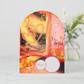 金ゴールド鮮やかブライダルシャワー招待 招待状 (スタンド正面)