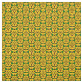 金ゴールド鮮やか黄色の円形アフリカ模様 ファブリック (見本)