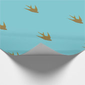 金ゴールド鳥プリント ラッピングペーパー (角)