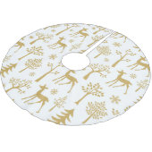 金ゴールド鹿と木 ブラッシュドポリエステルツリースカート (アングル)