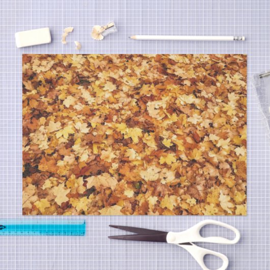 金ゴールド黄秋カエデ葉ス 薄葉紙 (クラフト)