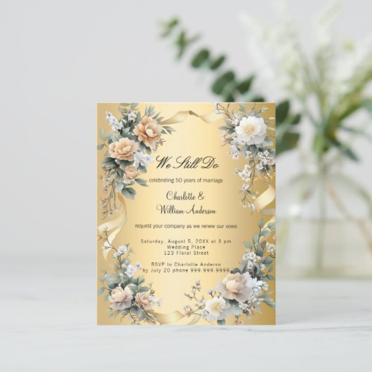 金ゴールド黄結婚色花模様の発願 (スタンド正面)