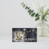 *~*金ゴールド黄色の結晶暗い夜空星 名刺 (スタンド正面)