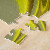 金ゴールド黄色の青の抽象芸術 ジグソーパズル (側面)