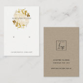 金ゴールド黄葉モノグラムイヤリング表示ロゴ 名刺 (正面/裏面)