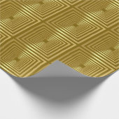 金ゴールド黄金の幾何学的な正方形のラッピング紙 ラッピングペーパー (角)