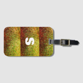 金ゴールド黄金色の輝グラデーションかしいアートモノグラム ラゲッジタグ (正面横)