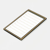 金ゴールド黒い枠の線が付いた後のメモ ポストイット (アングル)