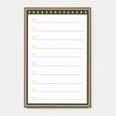 金ゴールド黒い枠の線が付いた後のメモ ポストイット (正面)