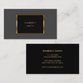 金ゴールド黒い灰色パターン名刺 名刺 (正面/裏面)