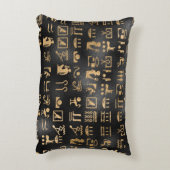 金ゴールド黒のエジプト文字 アクセントクッション (裏面(縦))