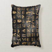 金ゴールド黒のエジプト文字 アクセントクッション (正面(垂直))