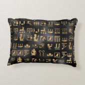 金ゴールド黒のエジプト文字 アクセントクッション (裏面)